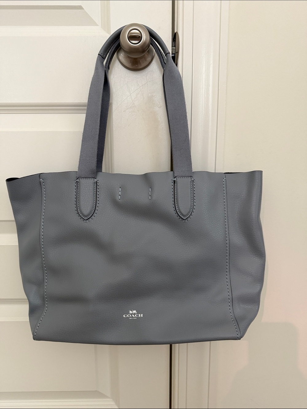 Coach Gray Pebble Leather Tote